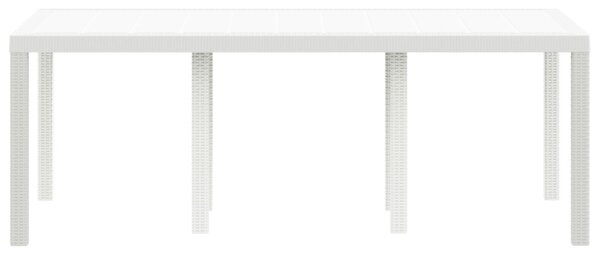Kerti Asztal Fehér 200x100x73 cm Poli Rattan