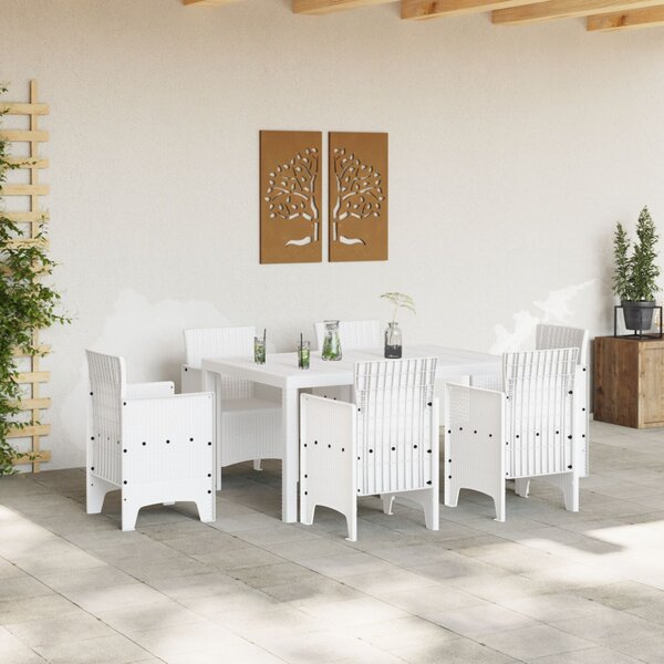 Kerti Asztal Fehér 150 x 100 x 73 cm polirattan