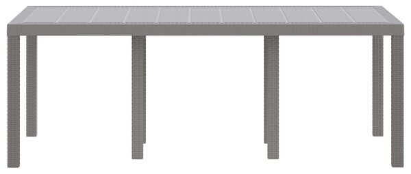 Kerti Asztal Világosszürke 200x100x73 cm Polyrattan