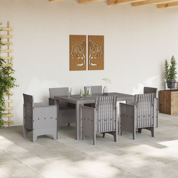 Kerti Asztal Világosszürke 150 x 100 x 73 cm polirattan
