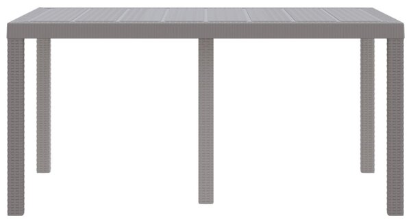 Kerti Asztal Világosszürke 150 x 100 x 73 cm polirattan