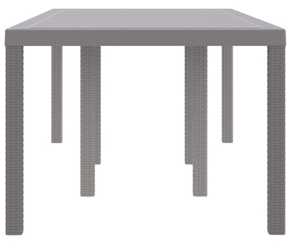 Kerti Asztal Világosszürke 200x100x73 cm Polyrattan