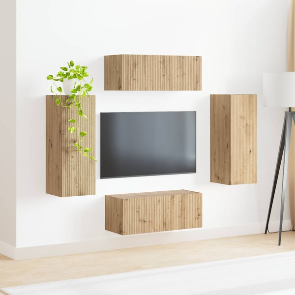 TV falit kabinet szett 4 pcs Artisan tölgy Faanyag