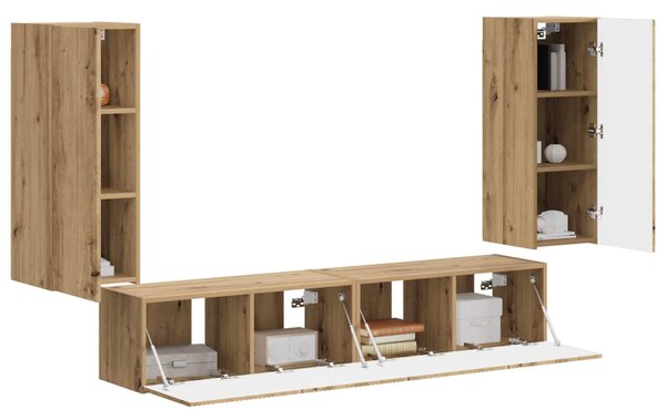 TV falit kabinet szett 4 pcs Artisan tölgy Faanyag