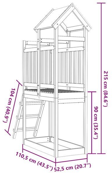 Játék Torny Barna 52,5 x 110,5 x 215 cm Tömör fenyőfa