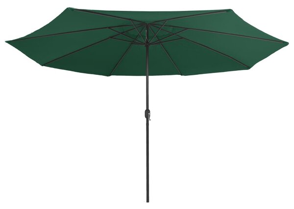 Zöld kültéri napernyő fémrúddal 390 cm
