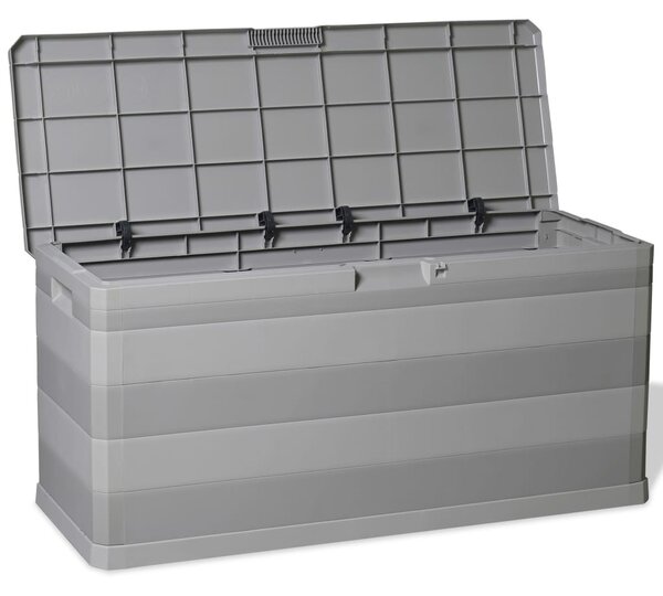 Szürke kerti tárolóláda 117 x 45 x 56 cm