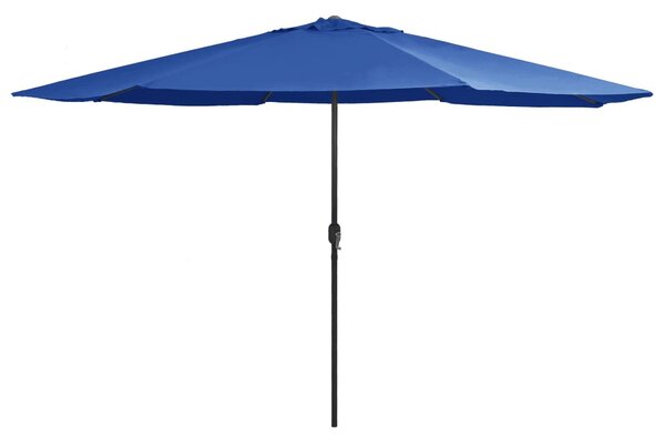 Azúrkék kültéri napernyő fémrúddal 390 cm