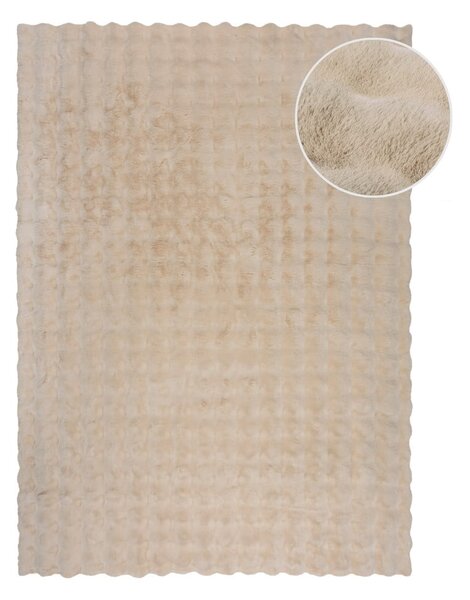 Krémszínű szintetikus szőrme szőnyeg 160x230 cm Waffle Faux Fur – Flair Rugs