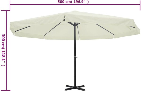 Fehér alumínium napernyő 500 cm