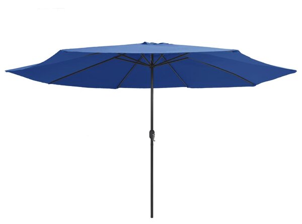 Azúrkék kültéri napernyő fémrúddal 390 cm