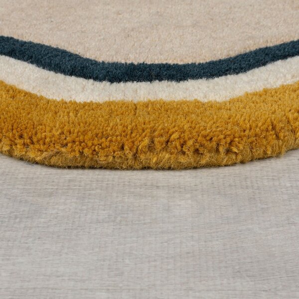 Krémszínű kézi szövésű gyapjú szőnyeg 160x230 cm Leo Scallop – Flair Rugs