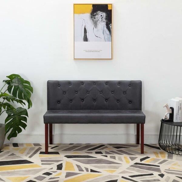Szürke művelúr pad 120 cm