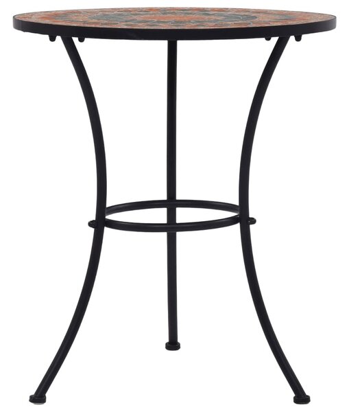 Narancssárga és szürke kerámia mozaikos bisztróasztal 60 cm