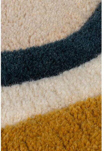 Krémszínű kézi szövésű gyapjú szőnyeg 160x230 cm Leo Scallop – Flair Rugs
