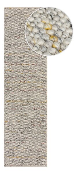 Krémszínű kézi szövésű gyapjúkeverék futószőnyeg 60x230 cm Minerals – Flair Rugs