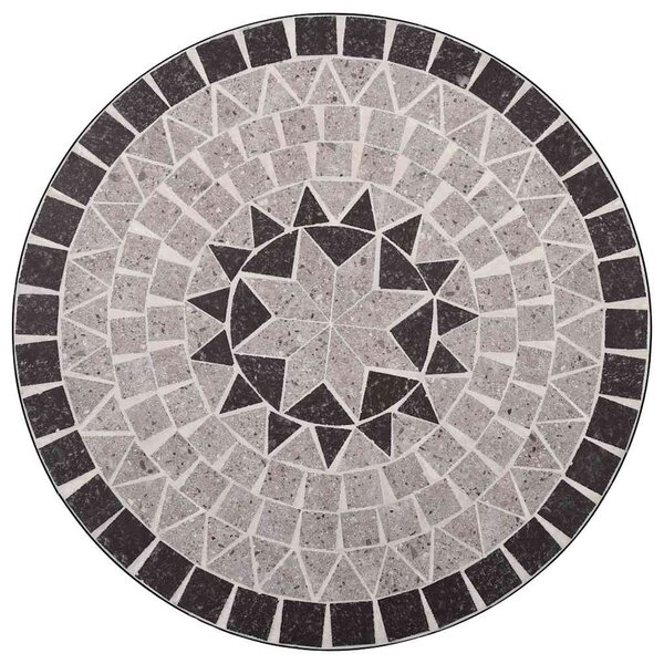 Szürke kerámia mozaikos bisztróasztal 60 cm