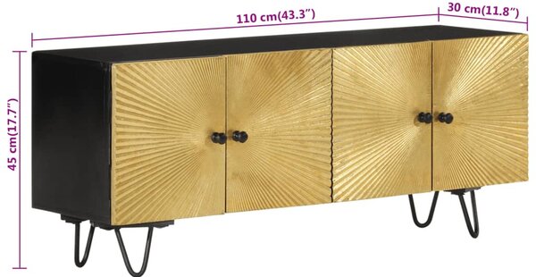 Tömör mangófa TV-szekrény 110 x 30 x 45 cm