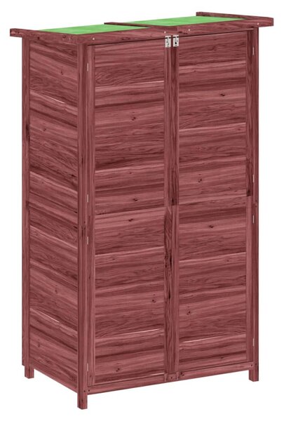 Mokka színű tömör fenyőfa kerti szerszámtároló 83 x 57 x 140 cm