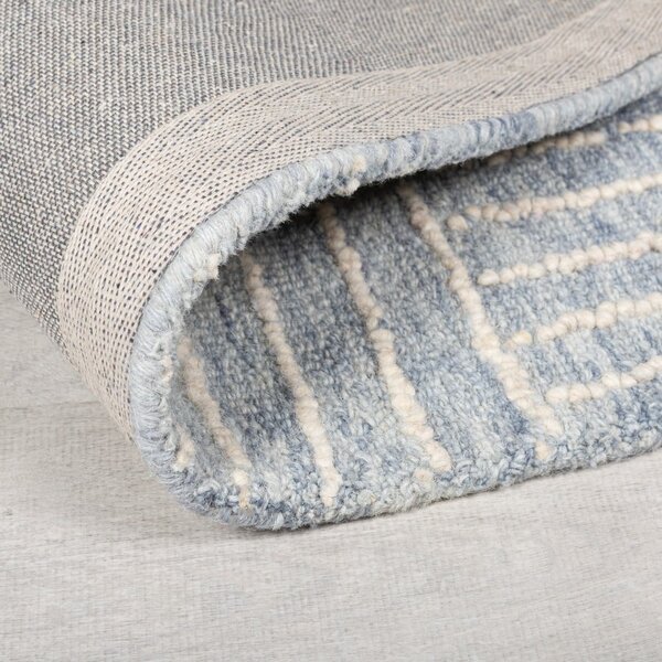 Világoskék kézi szövésű gyapjú szőnyeg 200x290 cm Memphis Wool – Flair Rugs