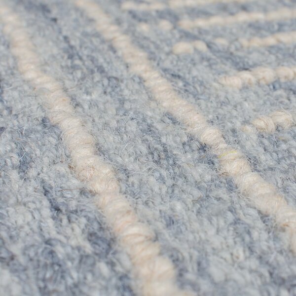 Világoskék kézi szövésű gyapjú szőnyeg 200x290 cm Memphis Wool – Flair Rugs
