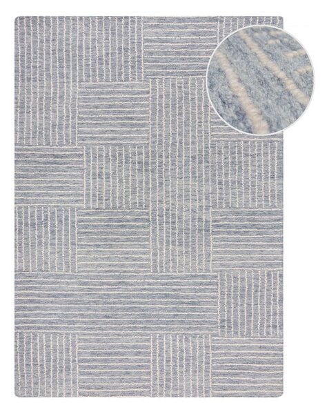 Világoskék kézi szövésű gyapjú szőnyeg 80x150 cm Memphis Wool – Flair Rugs