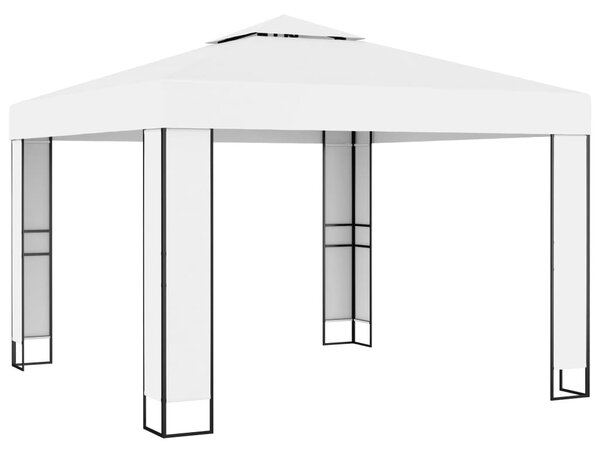 Fehér dupla tetős pavilon 3 x 3 m
