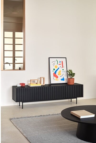 Fekete TV-állvány 180x52 cm Sierra – Teulat