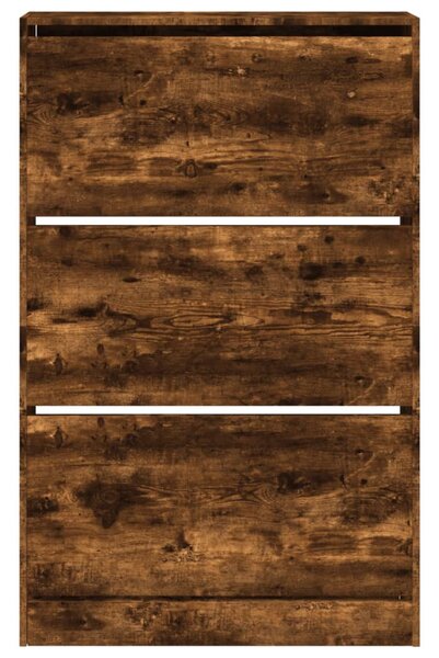 Füstös tölgy színű szerelt fa cipőszekrény 80 x 21 x 125,5 cm