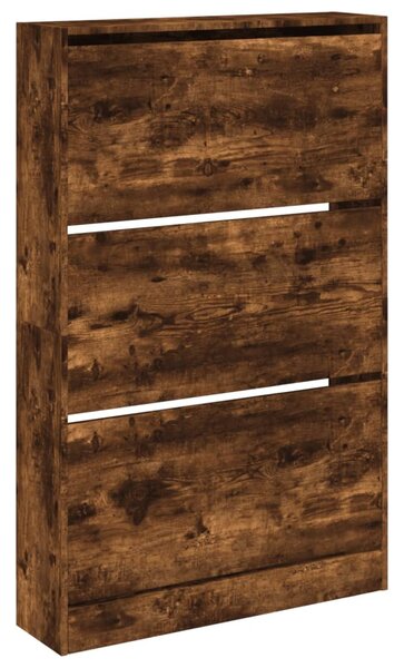 Füstös tölgy színű szerelt fa cipőszekrény 80 x 21 x 125,5 cm