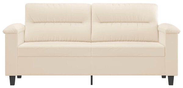 Kétszemélyes bézs mikroszálas szövetkanapé 140 cm