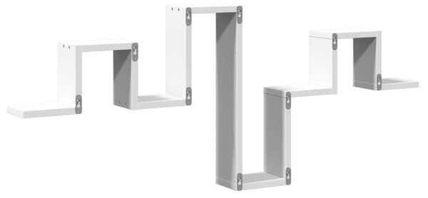 Fehér szerelt fa fali polc 104,5 x 10 x 43 cm