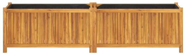 Tömör akácfa kerti virágtartó béléssel 199x38,5x50 cm