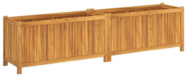 Tömör akácfa kerti virágtartó béléssel 199x38,5x50 cm