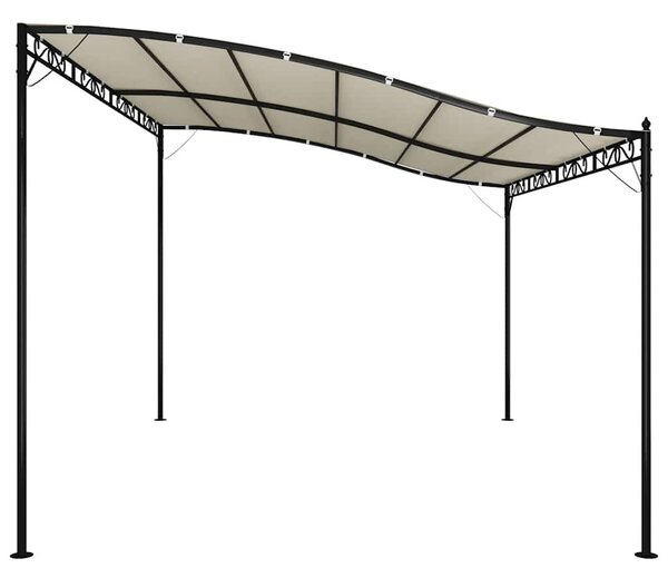 Krémszínű szövet és acél pavilon 4 x 3 m 180 g/m²