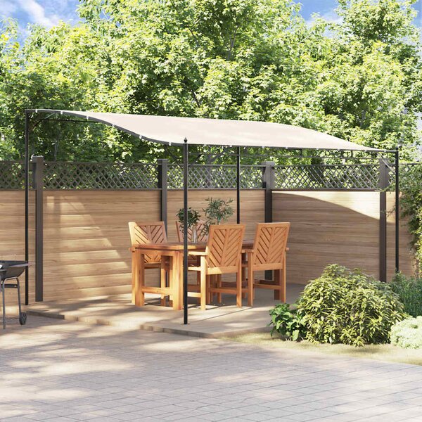 Krémszínű szövet és acél pavilon 4 x 3 m 180 g/m²