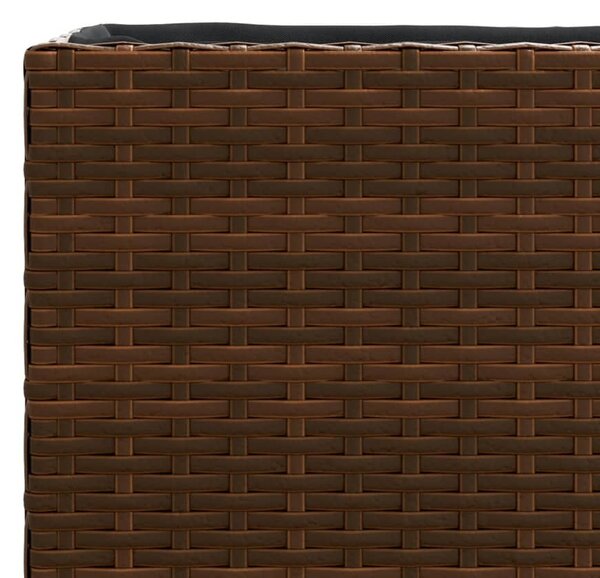 Barna polyrattan kerti ültetőláda 36x30x32 cm