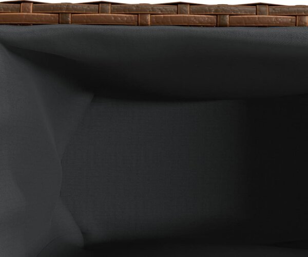 Barna polyrattan kerti ültetőláda 2 cseréppel 90x20x40 cm