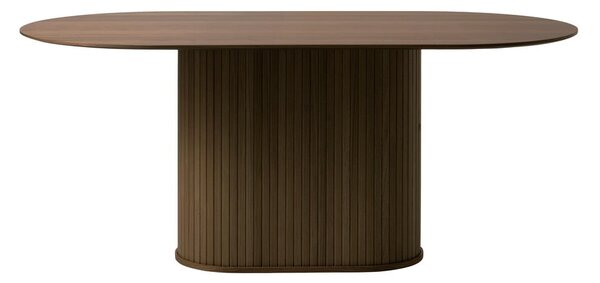 Barna étkezőasztal tölgyfa dekoros asztallappal 95x180 cm Nola – Unique Furniture