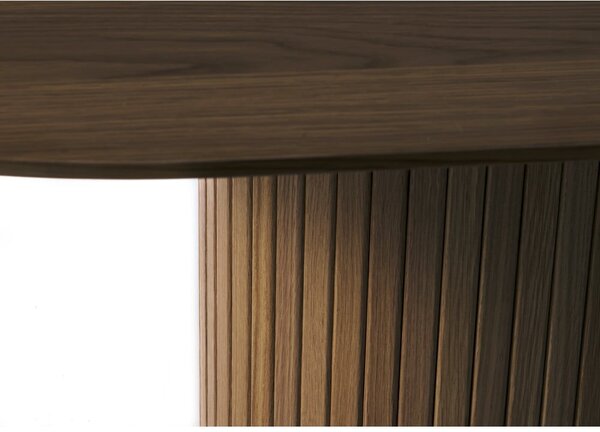 Barna étkezőasztal tölgyfa dekoros asztallappal 95x180 cm Nola – Unique Furniture