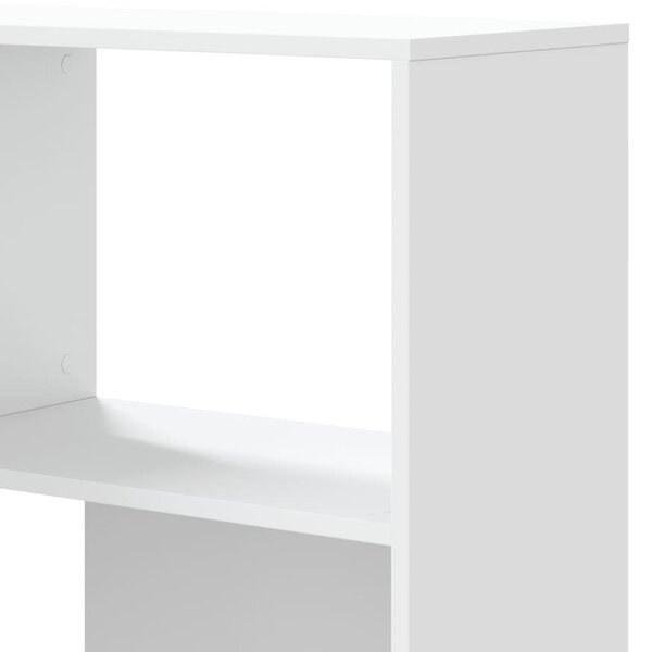 4 szintes fehér szerelt fa sarok könyvespolc 85 x 85 x 140 cm