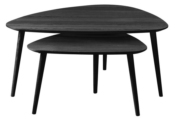 Fekete dohányzóasztal szett 2 db-os 70x100 cm Adda – Unique Furniture