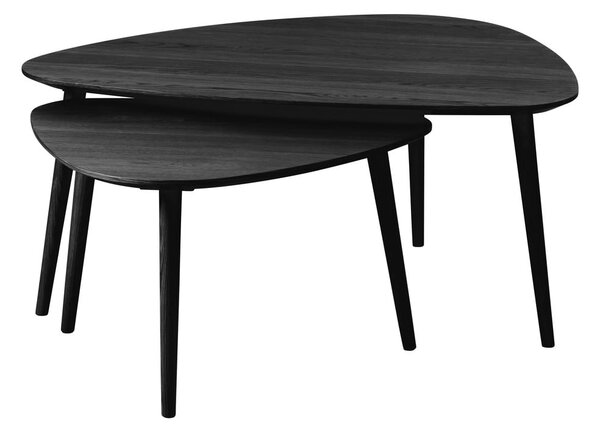 Fekete dohányzóasztal szett 2 db-os 70x100 cm Adda – Unique Furniture