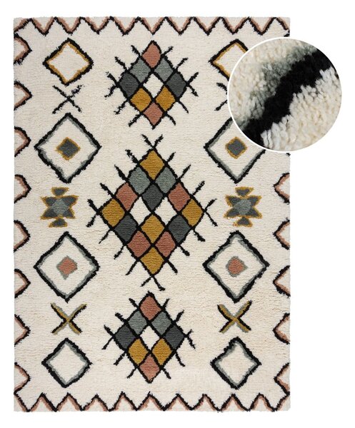 Krémszínű kézi szövésű gyapjú szőnyeg 160x230 cm Moroccan Midar – Flair Rugs