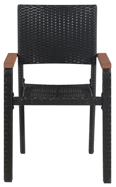 2 db fekete polyrattan kültéri szék