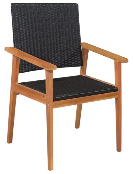 5 részes fekete és barna kültéri polyrattan étkezőgarnitúra