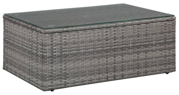 4-részes szürke polyrattan kerti bútorszett párnákkal