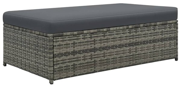 2-részes szürke polyrattan kerti bútorszett párnákkal
