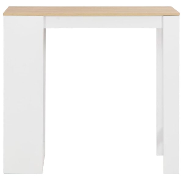 Fehér bárasztal polccal 110 x 50 x 103 cm