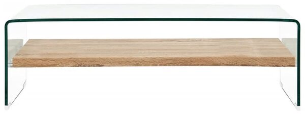 Átlátszó edzett üveg dohányzóasztal 98 x 45 x 31 cm